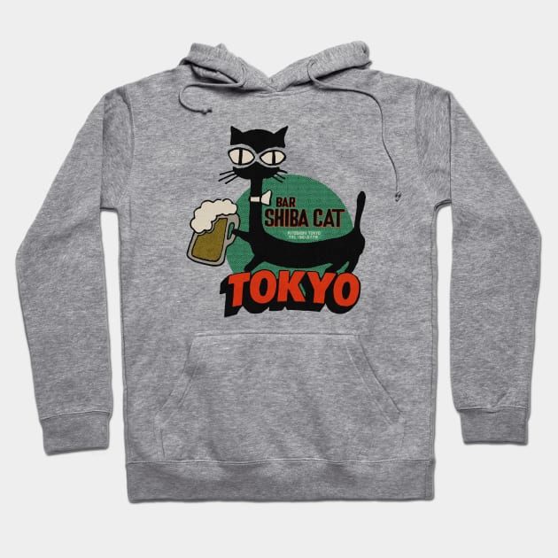 Vintage Shiba Cat Bar Tokyo Hoodie by Kujo Vintage